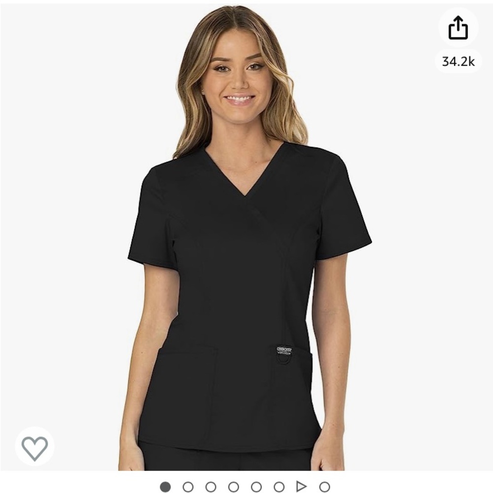 NWT Cherokee black large scrub top